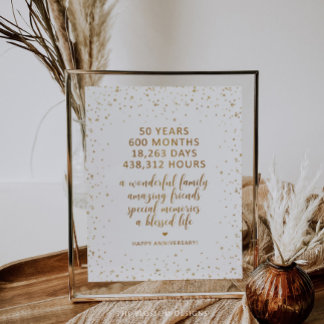 Gold Confetti Anniversary Sign - GAC17