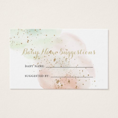 Gold Confetti Baby Name Suggestions Card