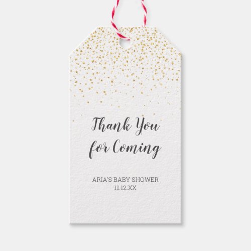 Gold Confetti Baby Shower Favor Gift Tags
