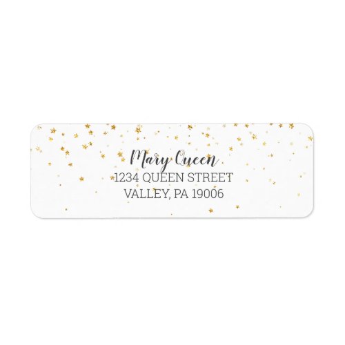 Gold Confetti Baby Shower Return Address Labels