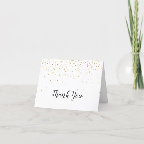 Gold Confetti Baby Shower Thank You Card