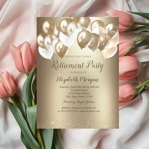 Gold Confetti Balloons Gold Metallic Retirement 