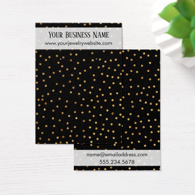 Gold Confetti & Black Earring Holder Display Cards (Desk)