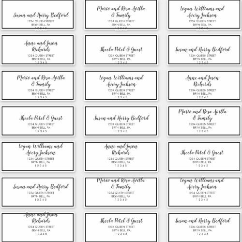 Gold Confetti  Black Wedding Guest Address Labels