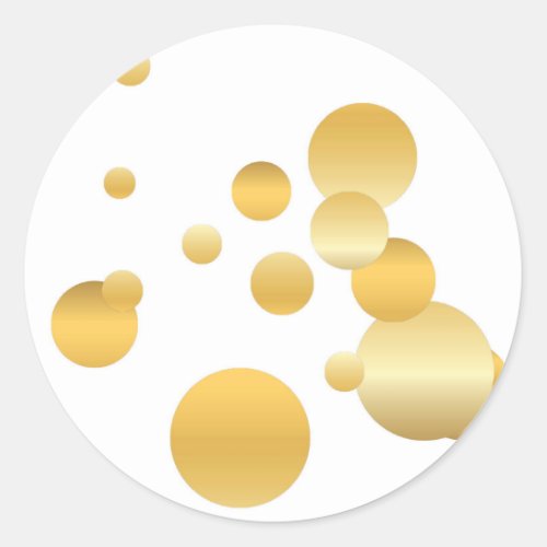 Gold Confetti Blank Template Elegant Modern Classic Round Sticker