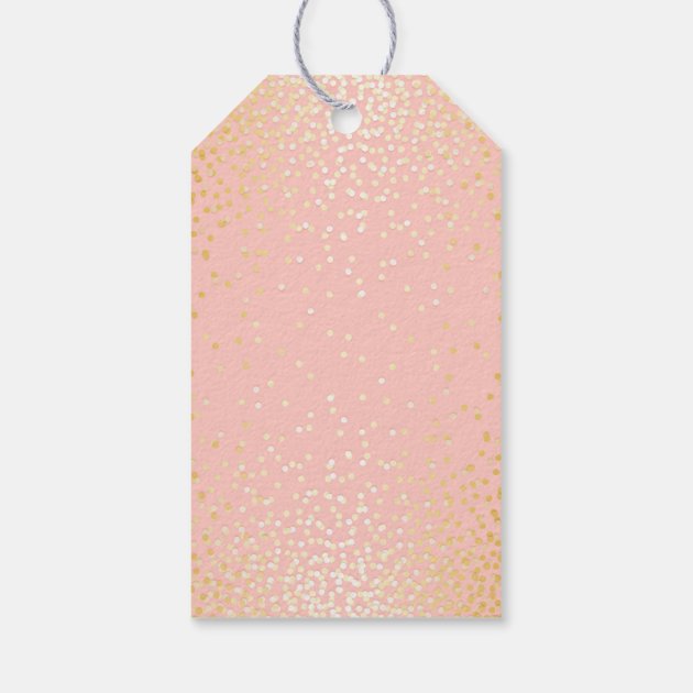 Gold Confetti Blush Pink Wedding Thank You Gift Tags