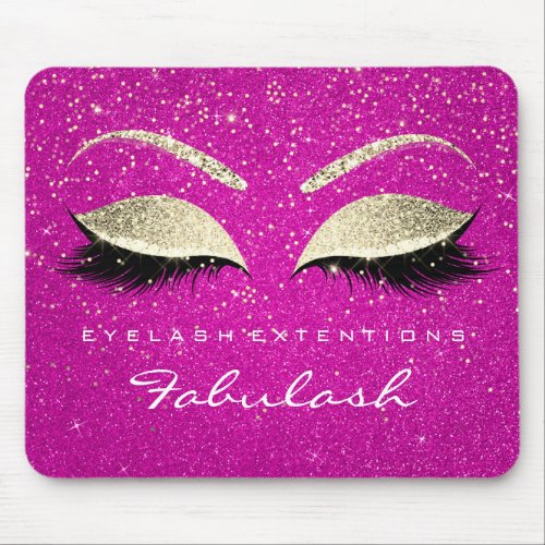 Gold Confetti Branding Beauty Hot Pink Lashes Mouse Pad