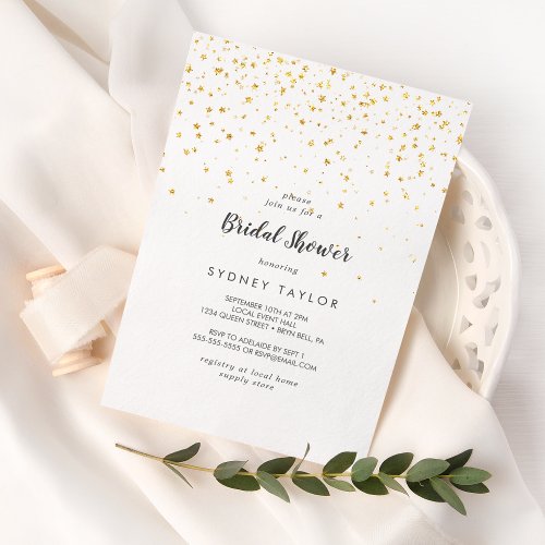 Gold Confetti Bridal Shower Invitation