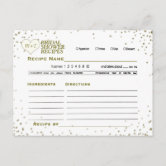 Personalized Recipe Cards - Pink & Gold Confetti