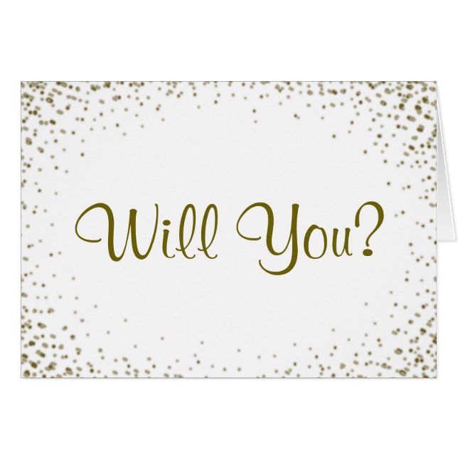 Gold Confetti Bridesmaid Invite (Front Horizontal)