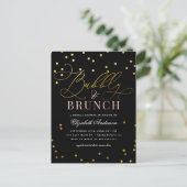 Gold Confetti Bubbly & Brunch Bridal Shower Invitation Postcard (Standing Front)