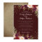 Gold Confetti Burgundy Floral Wedding Invitation