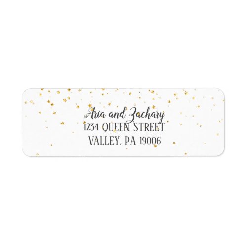 Gold Confetti Calligraphy Address Labels