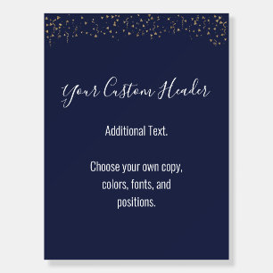 Gold Confetti Casual Navy Do It Yourself Festive Foam Board
