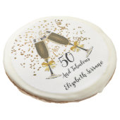 Gold Confetti Champagne Glasses 50 Fabulous Sugar Cookie (Angled)
