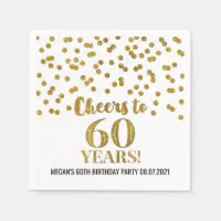 Happy 60th Anniversary, Cheers to 60 Years, 60th Wedding Anniversary, Gold  confetti Anniversary Party Decoration, Anniversary décor, files