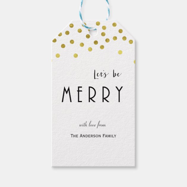 Gold Confetti Christmas Gift Tags