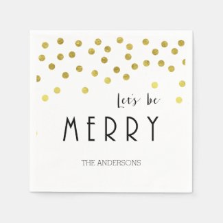 Gold confetti Christmas napkins