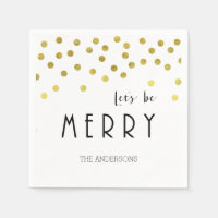 Gold confetti Christmas napkins