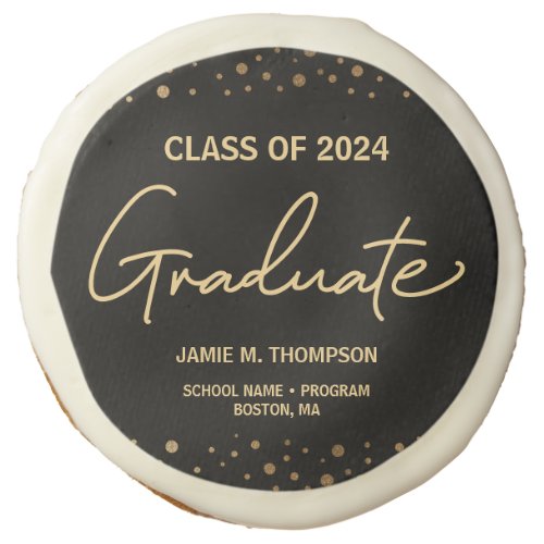 Gold Confetti Class of 2024 backdrop graduation Sugar Cookie