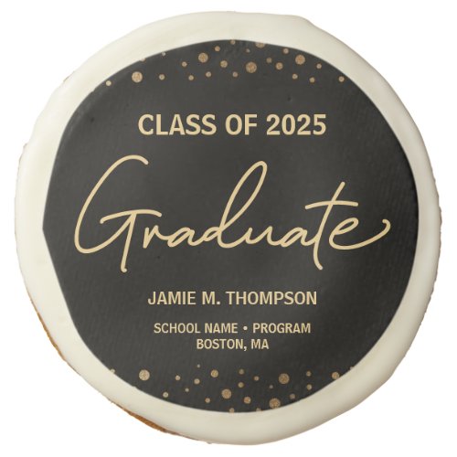 Gold Confetti Class of 2025 backdrop graduation Sugar Cookie