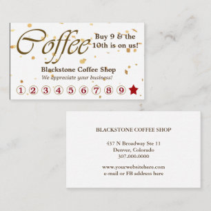 Gold Confetti Coffee Loyalty Card