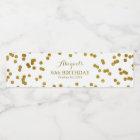 Gold Confetti Custom Birthday Water Bottle Label