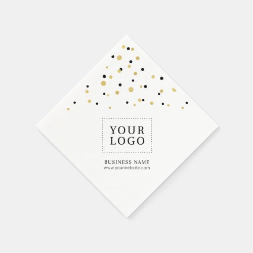 Gold Confetti Custom Business Promotional Logo Napkins
