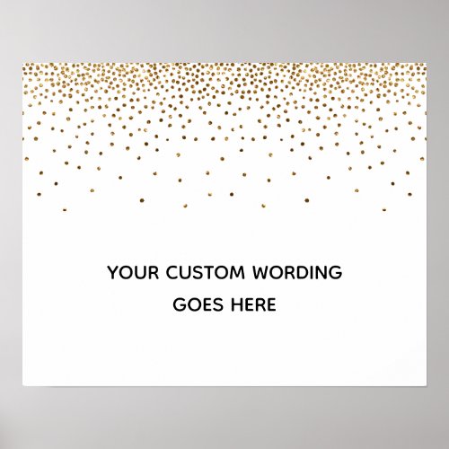 Gold Confetti Do It Yourself Custom Wedding Sign