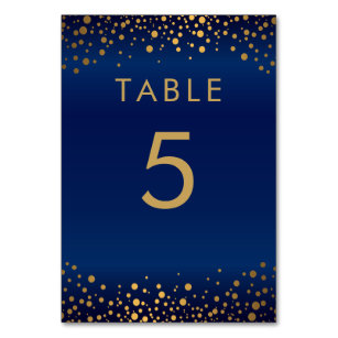 Navy Blue Numbers Table Number Cards | Zazzle