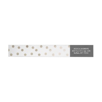 Gold Confetti Dots Faux Foil Holiday Labels by BanterandCharm at Zazzle