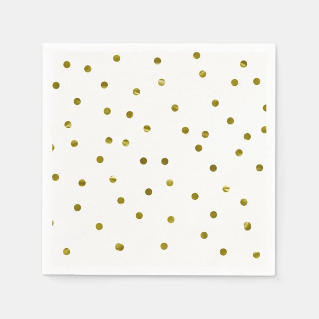 Gold Confetti Dots Faux Foil Modern Chic Simple Napkins (Front)