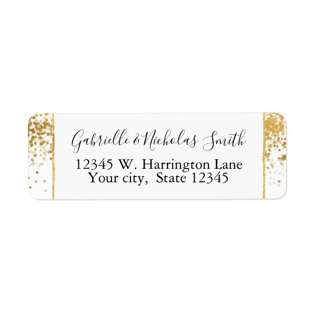 Gold Confetti Dots Label (Front)