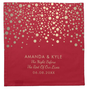 Gold Confetti Dots on DIY Background Color Cloth Napkin
