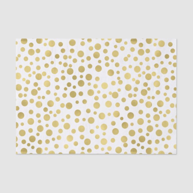 Gold Confetti Dots Tissue Paper (Front)