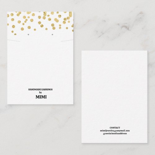 Gold Confetti Earring Display  Business Card
