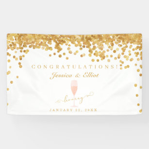 Gold Confetti Elegant Champagne Wedding Banner