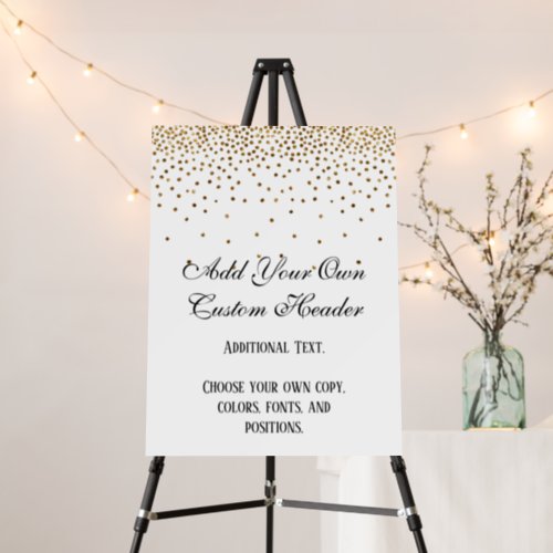 Gold Confetti Elegant Do It Yourself Wedding Sign