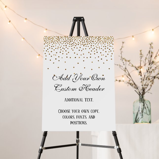 Gold Confetti Elegant Do It Yourself Wedding Sign (In Situ (Stand))