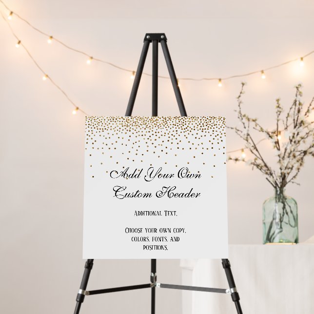 Gold Confetti Elegant Do It Yourself Wedding Sign (In Situ (Stand))