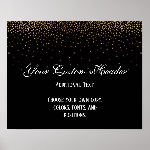 Gold Confetti Elegant Do It Yourself Wedding Sign