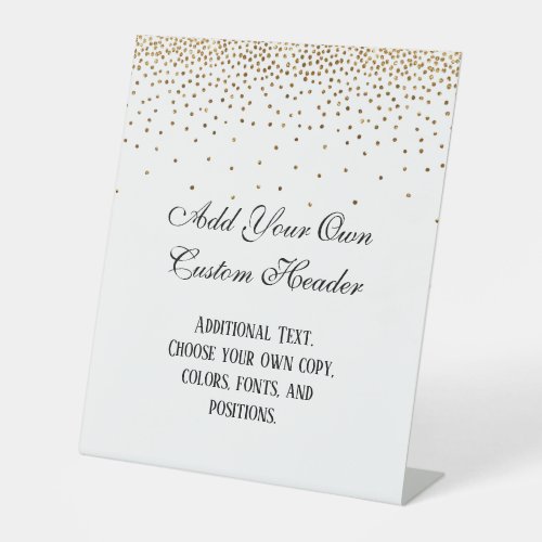 Gold Confetti Elegant Do It Yourself Wedding Sign