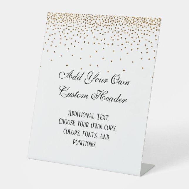 Gold Confetti Elegant Do It Yourself Wedding Sign (Front)
