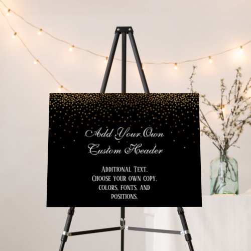 Gold Confetti Elegant Do It Yourself Wedding Sign