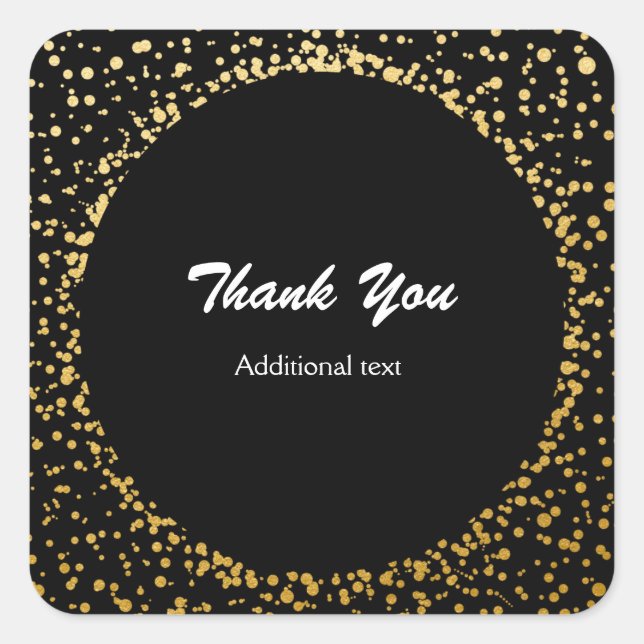 Gold Confetti Elegant Glamour Dots Favor Stickers (Front)