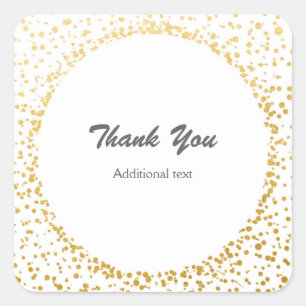 Gold Confetti Elegant Glamour White Favor Stickers