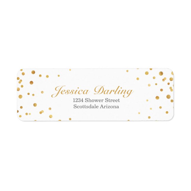 Gold Confetti Elegant Label (Front)
