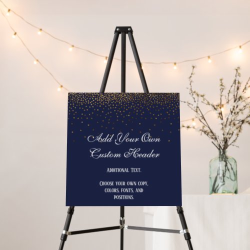 Gold Confetti Elegant Navy Do It Yourself Wedding Foam Board