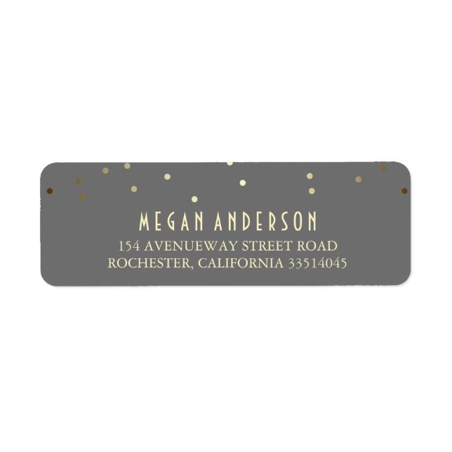 Gold Confetti Elegant Wedding Label (Front)