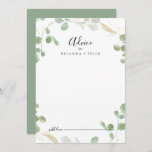 Gold Confetti Eucalyptus Foliage Wedding  Advice Card<br><div class="desc">This gold confetti eucalyptus foliage wedding advice card is perfect for a rustic wedding. The design features watercolor eucalyptus green foliage with gold confetti. These cards are perfect for a wedding, bridal shower, baby shower, graduation party & more. Personalize the cards with the names of the bride and groom, parents-to-be...</div>